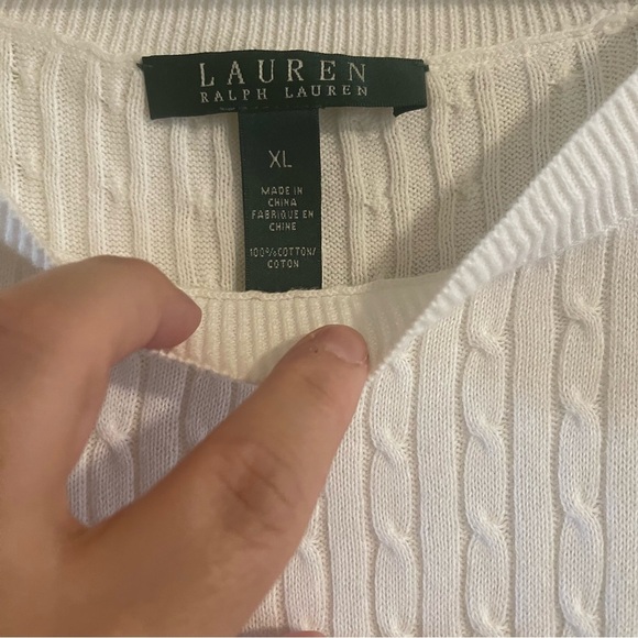 Lauren Ralph Lauren Crew Neck Cable Knit  Sweater Preppy Light Academia - Picture 2 of 8